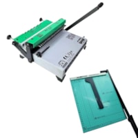 Kit Encadernadora Wire Color Verde 2X1 + Guilhotina Verde