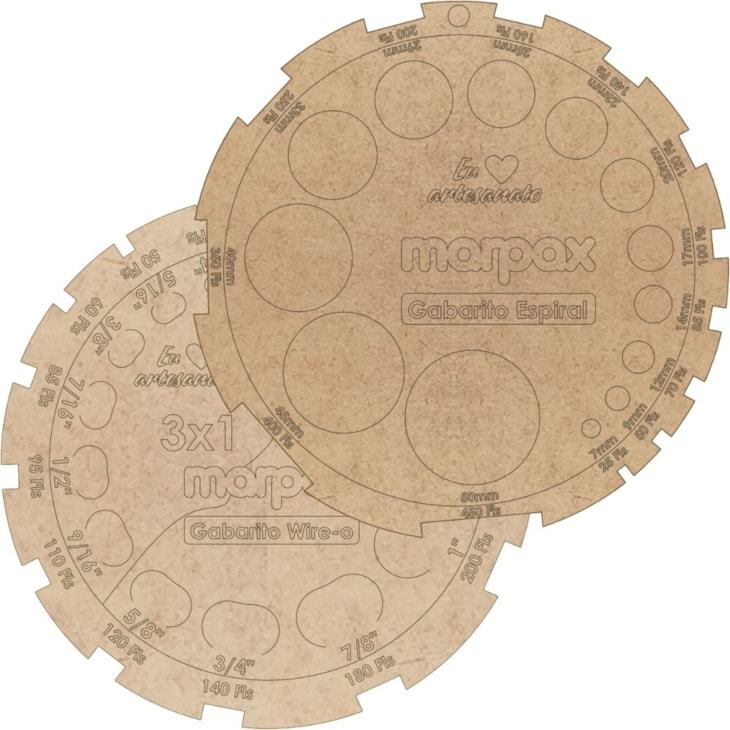 Kit Gabarito Redondo para Espiral e Wire-o MDF Marpax 01un
