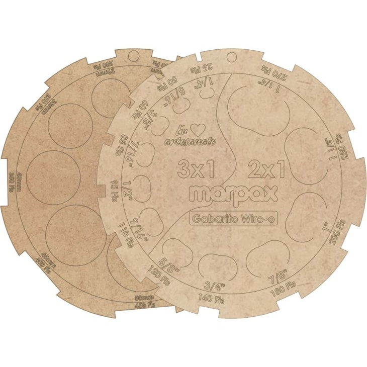 Kit Gabarito Redondo para Espiral e Wire-o MDF Marpax 01un