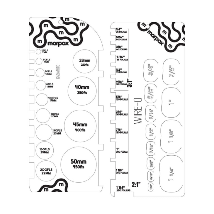 Kit Gabarito Retangular para Espiral e Wire-o Acrílico Marpax