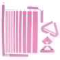 Kit Gabarito Retos Com Esquadro Rosa Em Acrilico Marpax