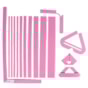 Kit Gabarito Retos Com Esquadro Rosa Em Acrilico Marpax