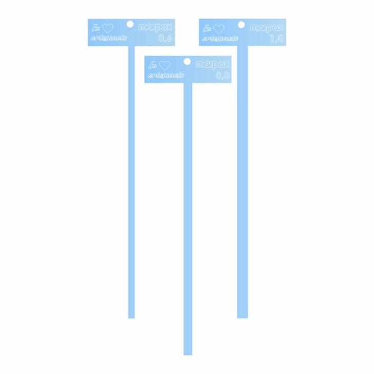 Kit Gabarito T Azul de 0,6 Á 2,5 em Acrilico Marpax 6 Peças