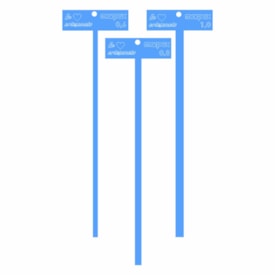 Kit Gabarito T Azul de 0,6 Á 2,5 em MDF Marpax com 6 Peças