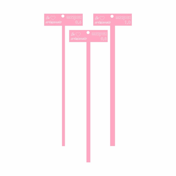 Kit Gabarito T Rosa de 0,6 Á 2,5 em MDF Marpax com 6 Peças