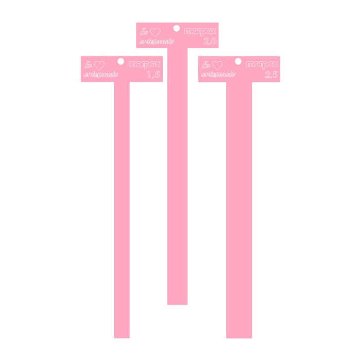 Kit Gabarito T Rosa de 0,6 Á 2,5 em MDF Marpax com 6 Peças