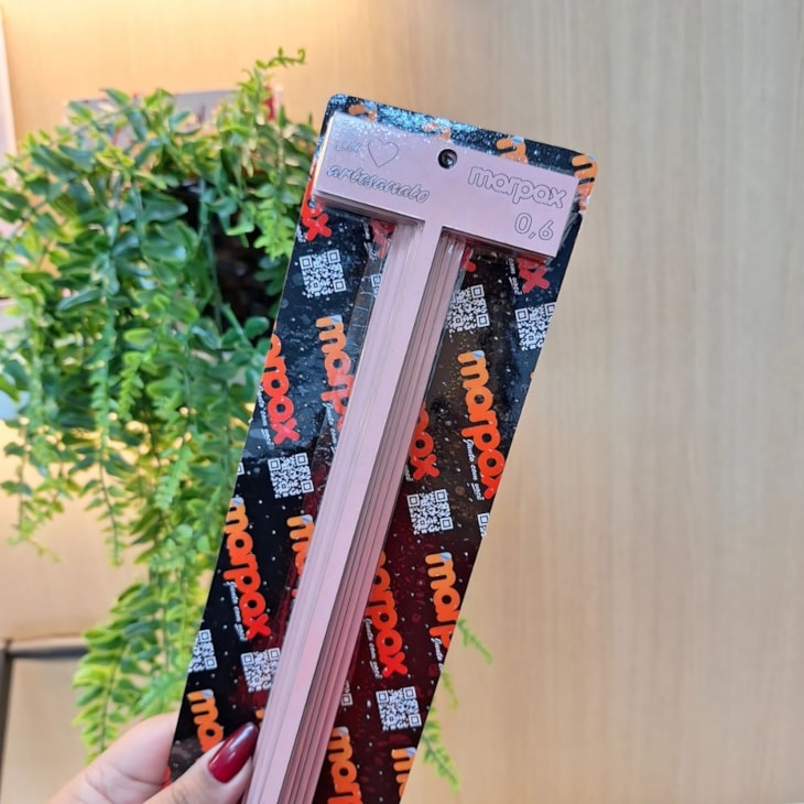 Kit Gabarito T Rosa de 0,6 Á 2,5 em MDF Marpax com 6 Peças