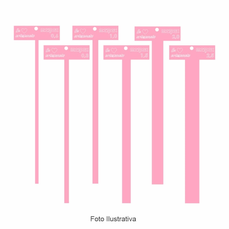 Kit Gabarito T Rosa de 0,6 Á 2,5 em MDF Marpax com 6 Peças