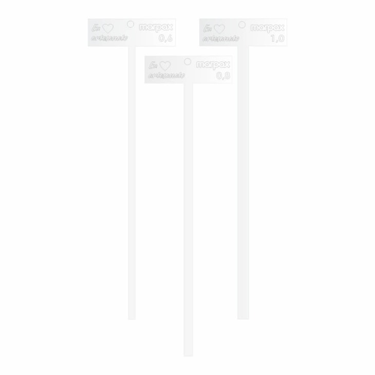 Kit Gabarito T Transparente de 0,6 Á 2,5 em Acrilico 6 Peças