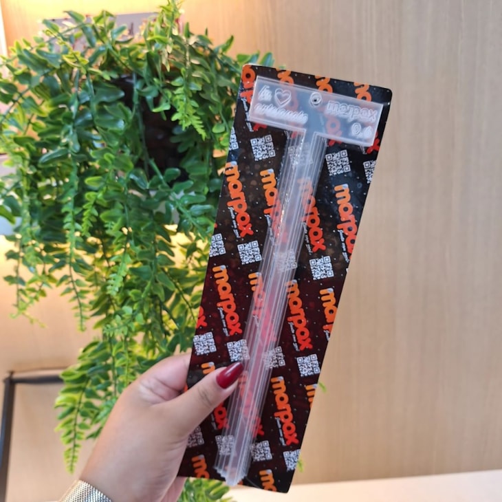 Kit Gabarito T Transparente de 0,6 Á 2,5 em Acrilico 6 Peças