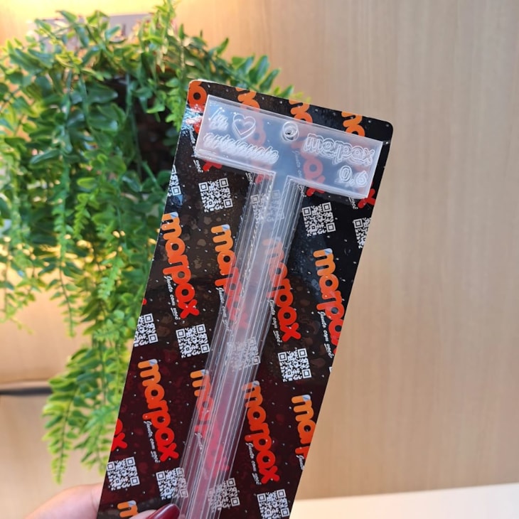 Kit Gabarito T Transparente de 0,6 Á 2,5 em Acrilico 6 Peças