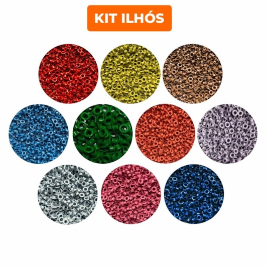 Kit Ilhóses Coloridos de Metal N° 51 Marpax 1.000 unidades