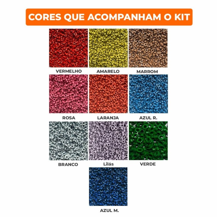 Kit Ilhóses Coloridos de Metal N° 51 Marpax 1.000undades