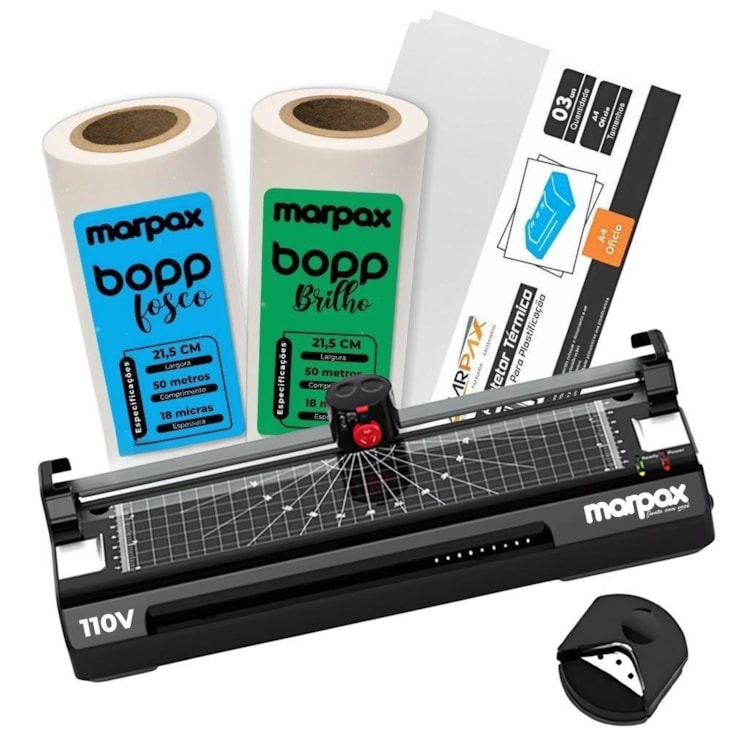 Kit Laminadora A3 320e + 02 BOPP A4 Brilho e Fosco 110v 