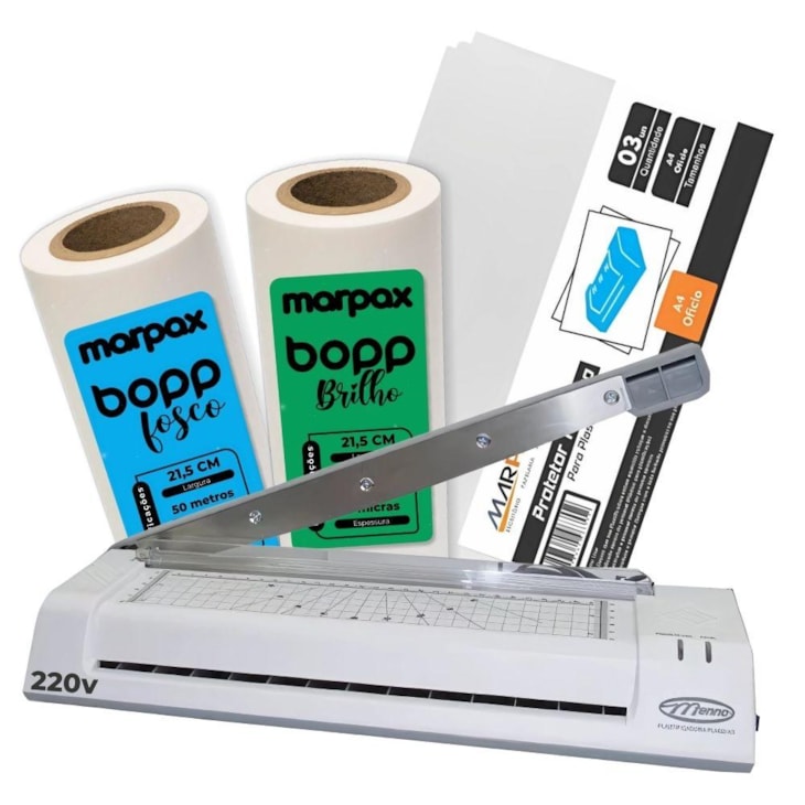 Kit Laminadora A3 PLM33 220v + 2 BOPP e Protetor Térmico Marpax