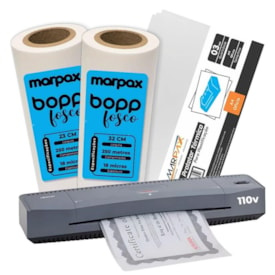 Kit Laminadora Aurora A3 + BOPP A4 + BOPP A3 Fosco Marpax 110v