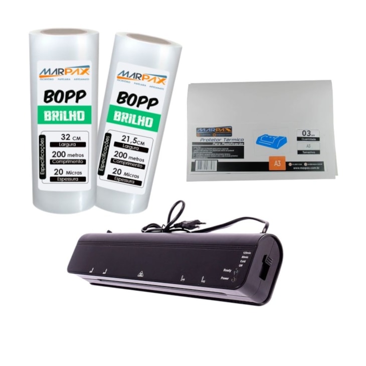 Kit Laminadora Menno A3 220v + 2 Bobinas BOPP Brilho