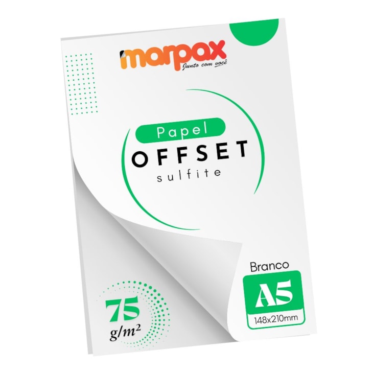 Kit Offset 75g + Grampeador + Dobra Folha Azul Acrílico