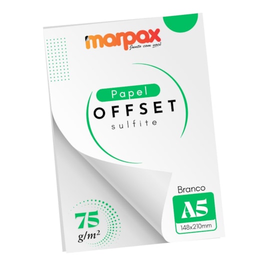 Kit Offset 75g + Grampeador + Dobra Folha Transparente Marpax