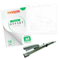 Kit Offset 75g + Grampeador + Dobra Folha Transparente Marpax
