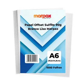Kit Papel Offset Sulfite A6 90g Branco Marpax 1000 folhas