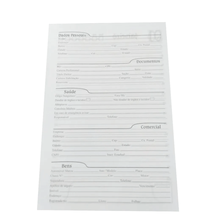 Kit Para Agenda Permanente Miolo + Papel Holler 1.9mm 20 un