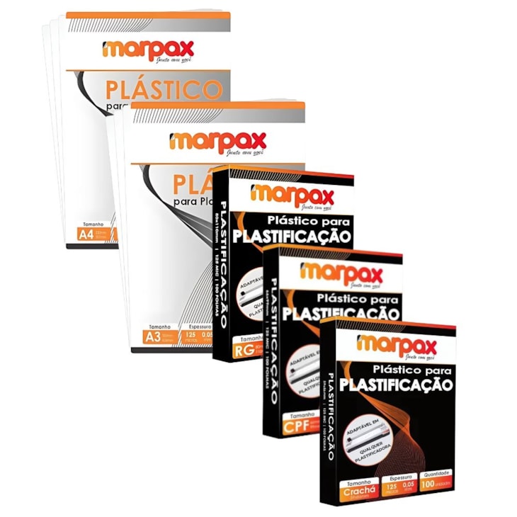 Kit Plastificação Polaseal 0,05mm A4 A3 RG CPF Crahá 340un