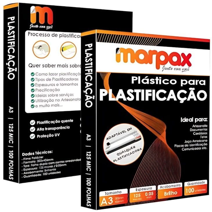 Kit Plastificação Polaseal A3 303X426X0,05mm Marpax 500un