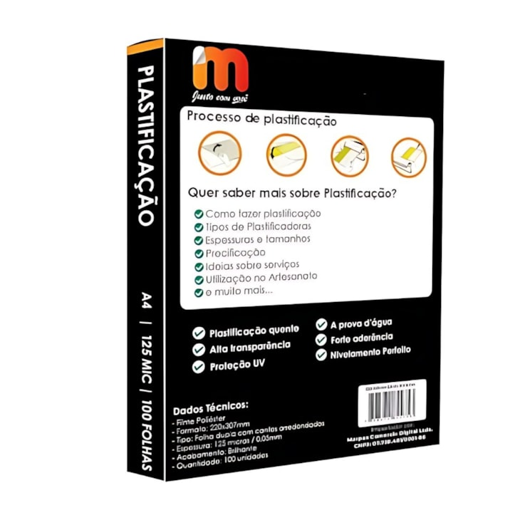 Kit Plastificação Polaseal A4 220X307X0,05mm Marpax 400un