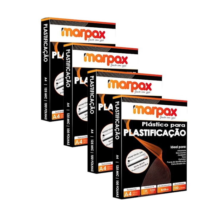 Kit Plastificação Polaseal A4 220X307X0,05mm Marpax 400un
