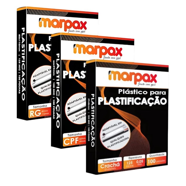 Kit Plastificação Polaseal RG + CPF + Crachá 0,05mm 300un