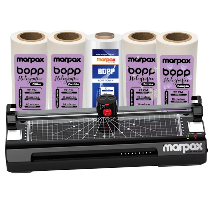Kit plastificadora + 5 BOPP especiais 10m Marpax