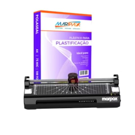 Kit Plastificadora A3 com Refiladora + 100 Plásticos - 110V