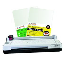 Kit Plastificadora A3 com Refiladora + 40 Plásticos 220V