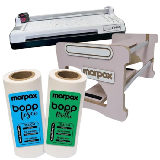 Kit Plastificadora A3 + Suporte Bopp Compact Rosa + 2 Bopp