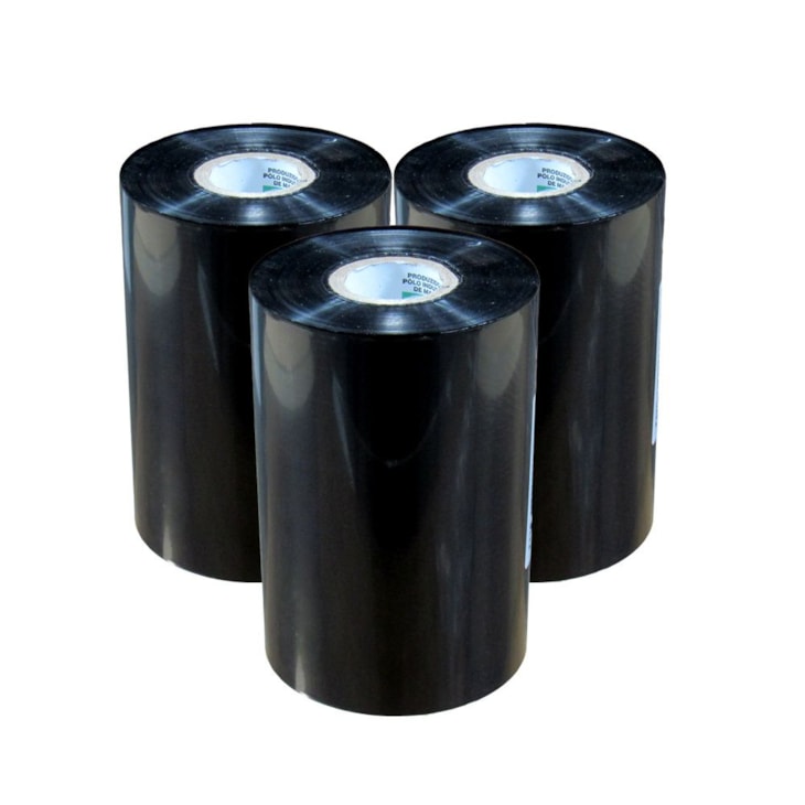 Kit Ribbon Cera Preto para impressora térmica 110mmx450m 03un
