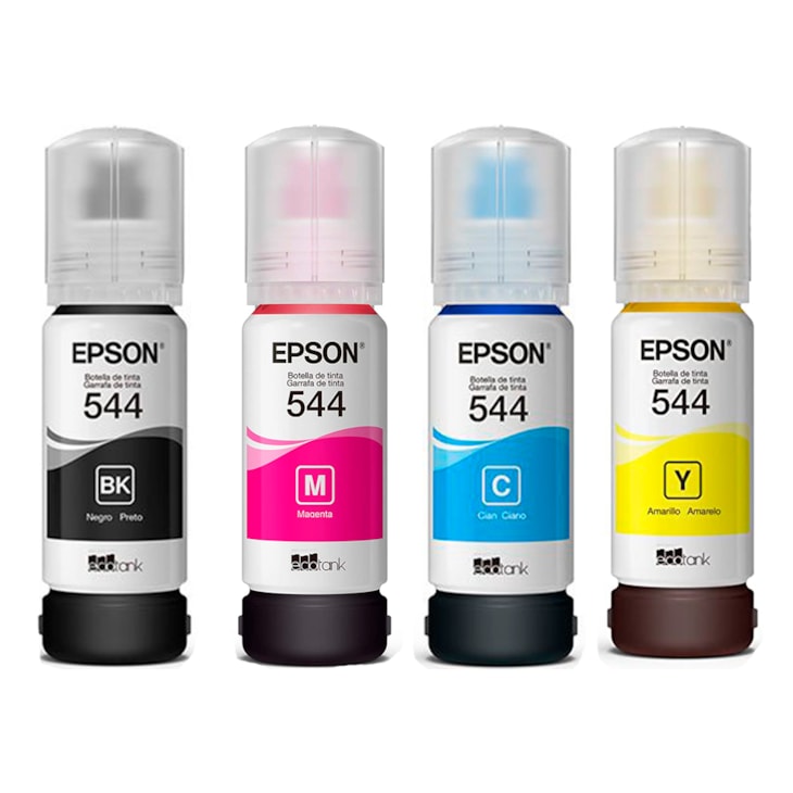 Kit Tinta Epson 544 Original L3110 L3150 L5190 L1110 4x65ml