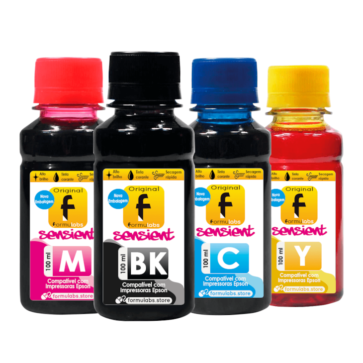 Kit Tinta Epson Compatível 664 L220 L200 L110 CMYK 4x100ml