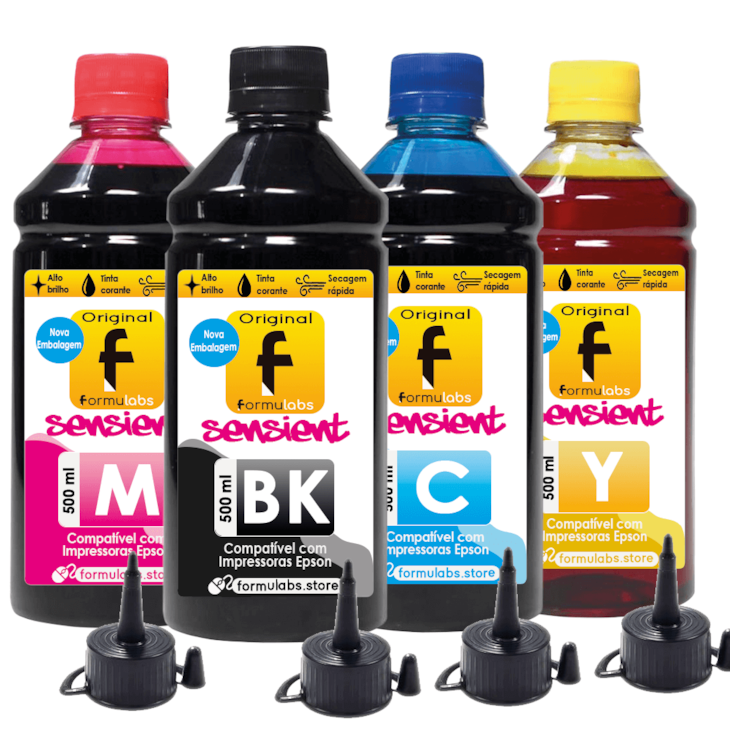 Kit Tinta Epson Compatível 664 L220 L200 L110 CMYK 4x500ml