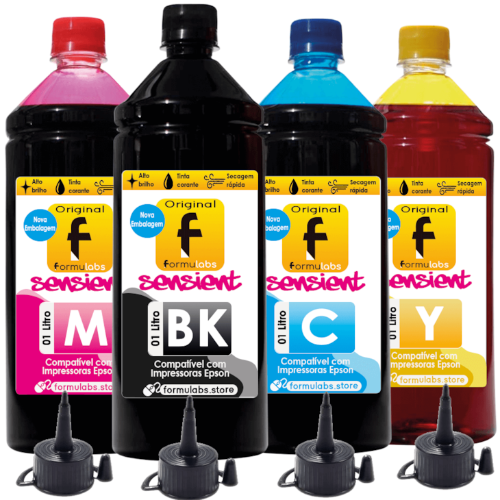 Kit Tinta Epson Compatível 664 L220 L200 L110 com 4 Litros