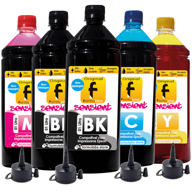 Kit Tinta Epson Compatível L375 L455 L365 L355 L3150 5 LT