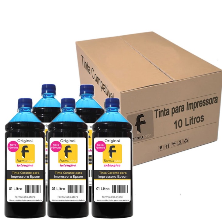 Kit Tinta Epson Compatível Série L Formulabs Cyan 10 Litros