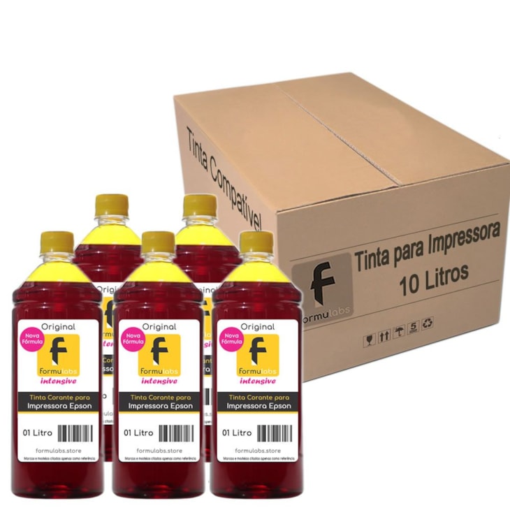 Kit Tinta Epson Compatível Série L Formulabs Yellow 10 Lts