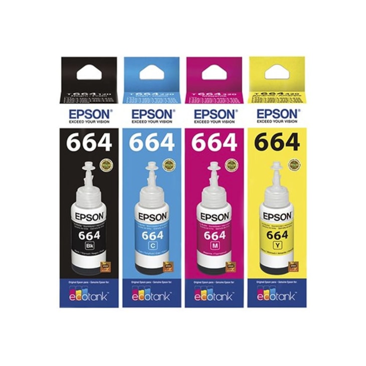 Kit Tinta Epson L355 L365 L375 L455 Original CMYK 4x70ml
