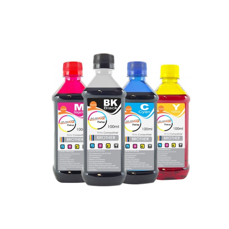 Kit Tinta para impressora Brother Compatível  CMYK 4x100ml