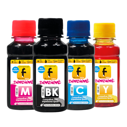 Kit Tinta para impressora Epson Compatível série L 4x100ml