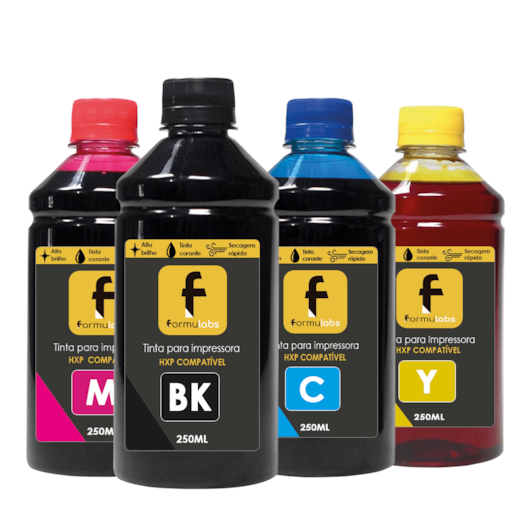 Kit Tinta para impressora HP Compatível Formulabs 4x250ml Kit Tinta para impressora HP Compatível Formulabs 4x250ml