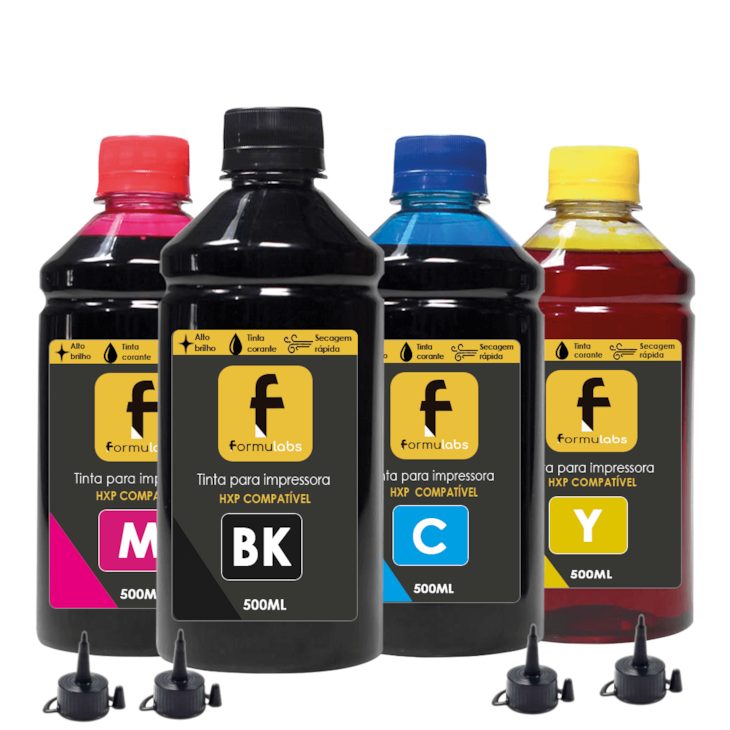 Kit Tinta para impressora HP Compatível Formulabs 4x500ml