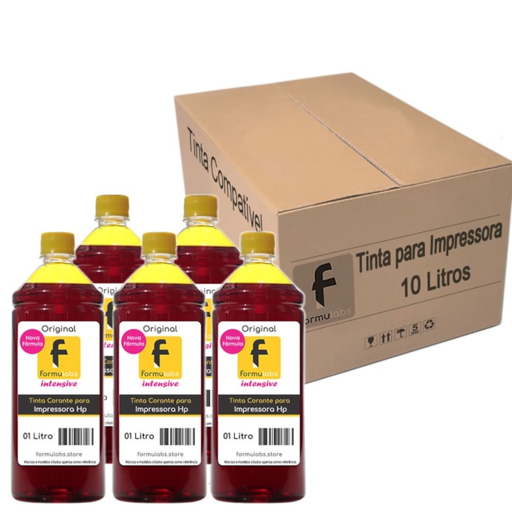 Kit Tinta para impressora HP Compatível Formulabs Yellow 10 Litros