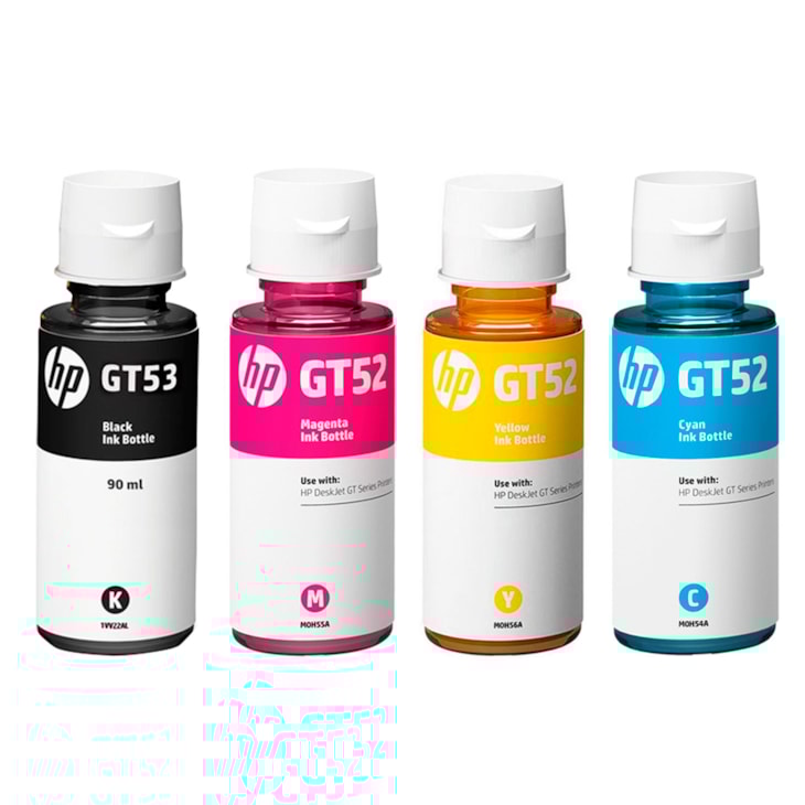 Kit Tinta para Impressora HP GT52-53 Original 4 Cores CMYK